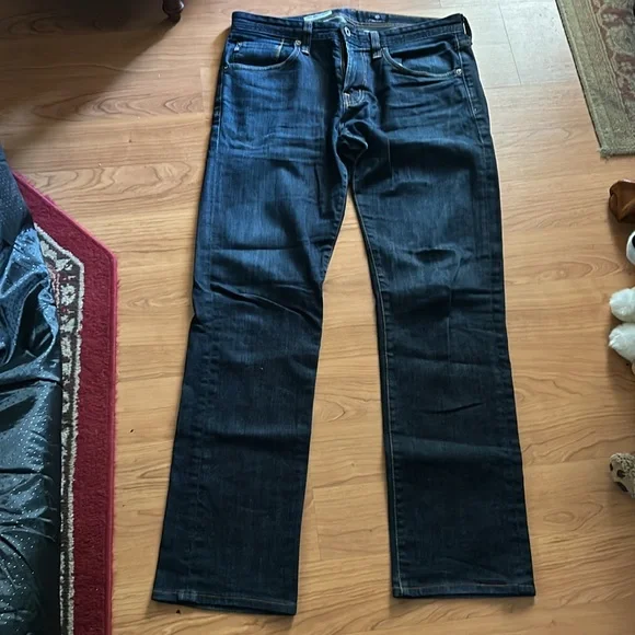 AG Adriano Goldschmied Men's The Matchbox Slim Straight Blue Jeans